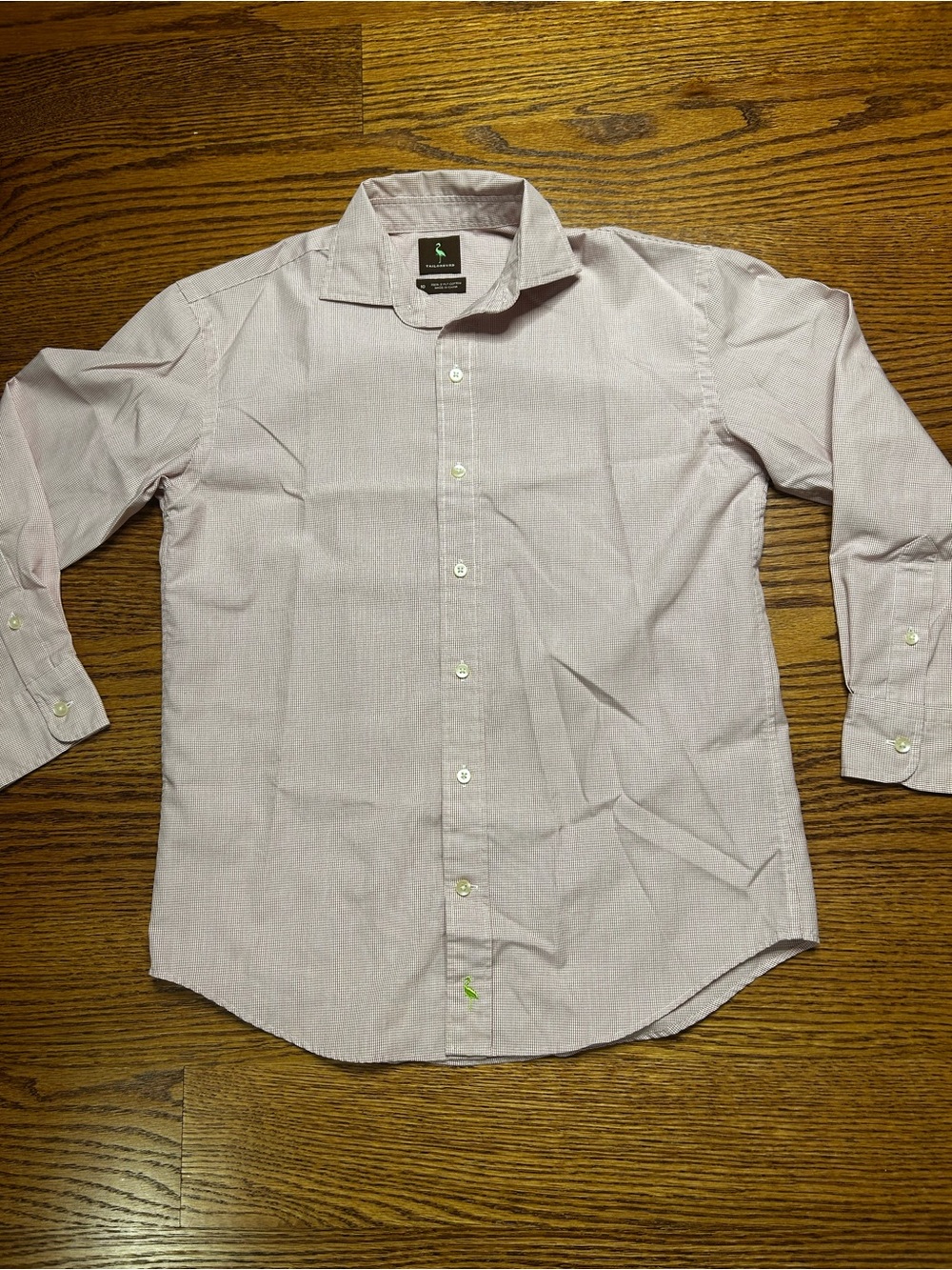 Tailorbyrd Pale White Red Button Up Boy’s Dress Shirt